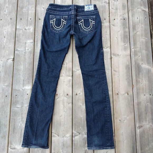 True Religion | Size 27 World Tour Dark Wash Low Rise Straight Jeans - Picture 3 of 11